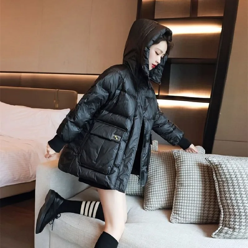 2023 New Women Down Jacket Winter Coat Female Short Parkas Loose Thick Warm Outwear Hooded Leisure Time Versatile Overcoat