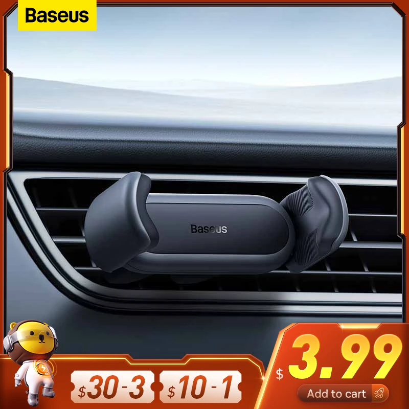 Baseus Car Phone Holder For Universal Mobile Phone Holder Stand Car Phone Stand For Car Air Outlet Mount Car Cell Phone Support
