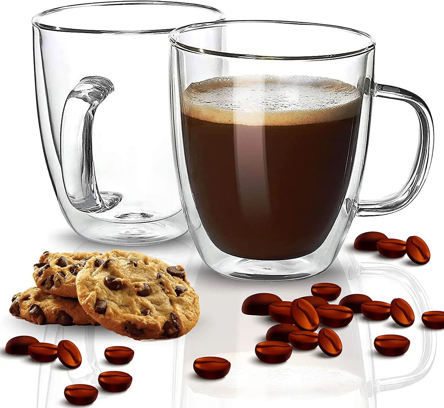 1 4pcs Heat Resistant Double Wall Glass Cup Transparent Coffee Mug with