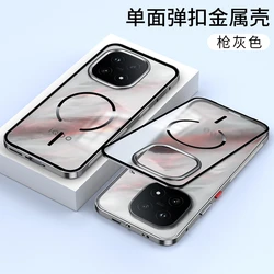 Magnetic Aluminum Alloy Frame Case with Matte Transparent Acrylic Cover for Vivo iQOO 15 (GRAY)