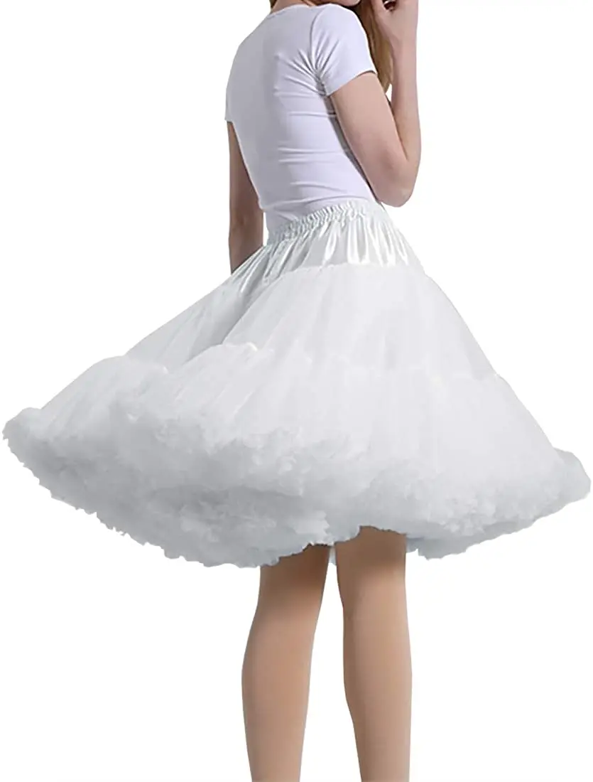 Women's Petticoat Skirt Adult Puffy Tutu Skirt Layered Ballet Tulle Pettiskirts Dress Costume Underskirt