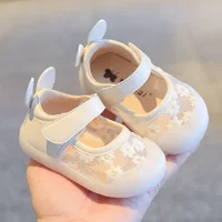 Infant Baby Girl Shoes Toddler Flats Sandals Summer New Cute Flower Mesh Princess Shoes Soft Bottom Anti Slip First Walker Shoes 1