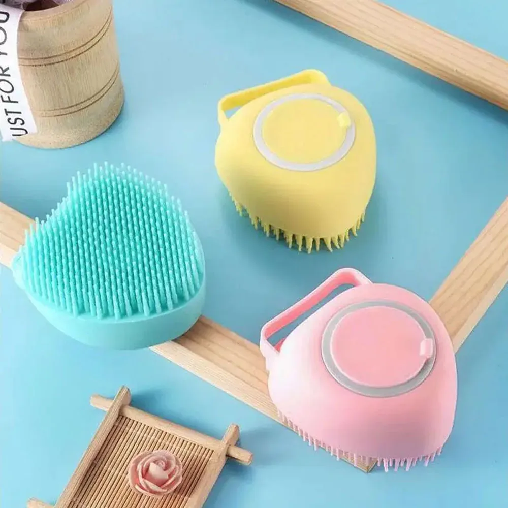 Pet Bath Brush Bathroom Soft Silicone Massage Comb Soft Safety Dog Cat Shampoo Brush Hair Fur Grooming Cleaning Accessories pet cleaning tools