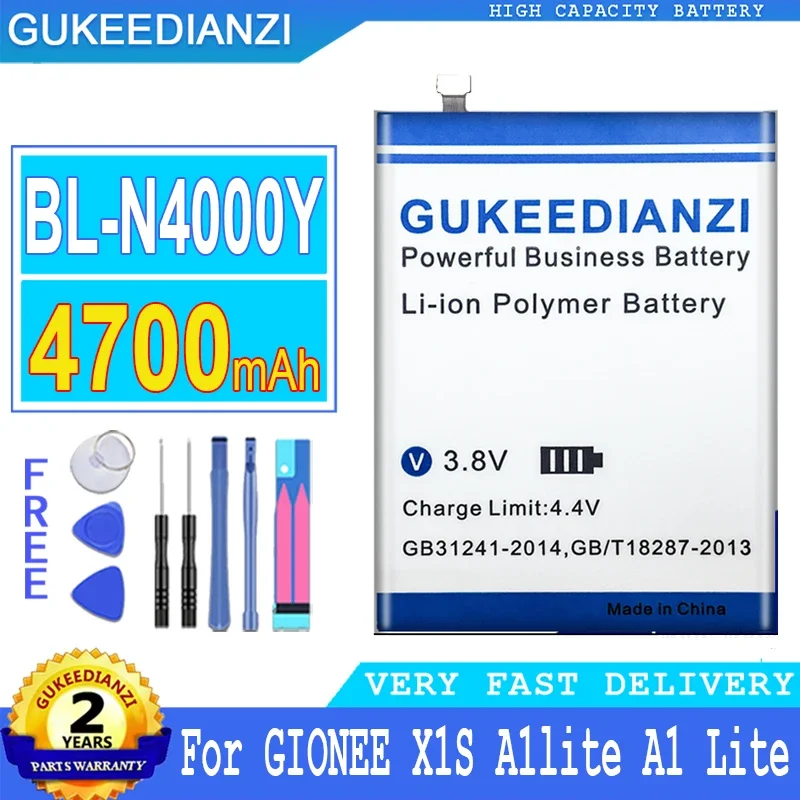 

GUKEEDIANZI Battery BL-N4000Y BLN4000Y for GIONEE A1 Lite A1Lite X1S Mobile Phone, Big Power Battery, 4700mAh