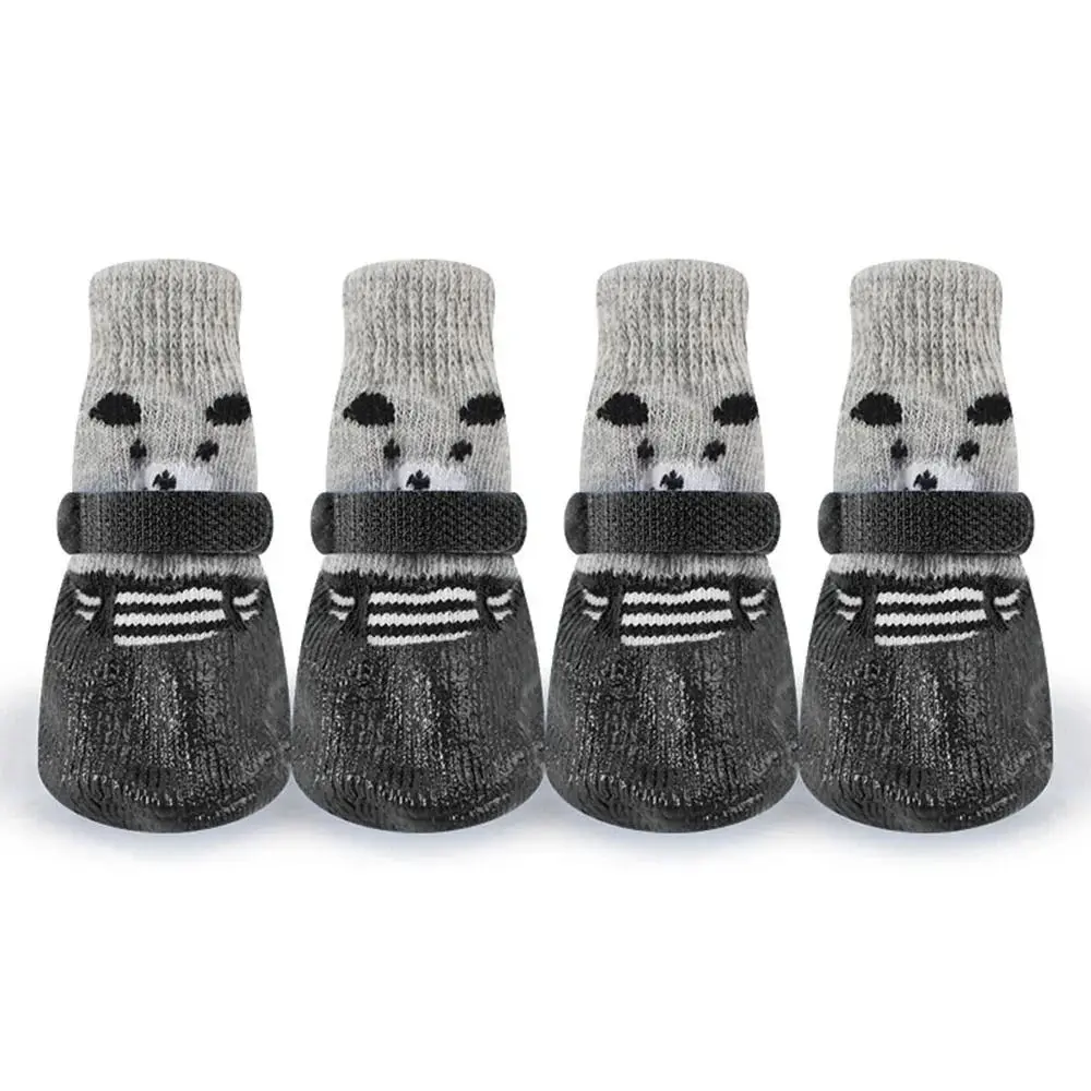 Herbst Winter Haustier Hundeschuhe Socken Wasserdichte Katzen- und Hundegummisocken Rutschfeste Hunde-Regen-Schnee-Stiefel Socken Hunde Strick-Wärmesocken – Detail 10