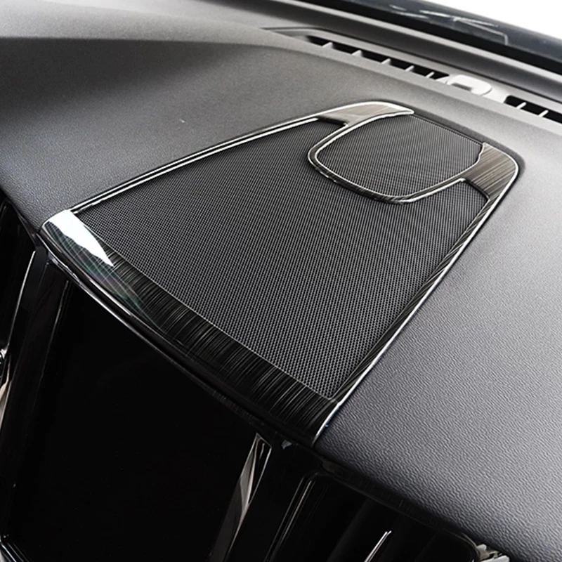 For Volvo Xc60 2018 2019 2020 Stainless Steel Front Dashboard Stereo Audio Speaker Frame Cover Trim Sticker Accessories
