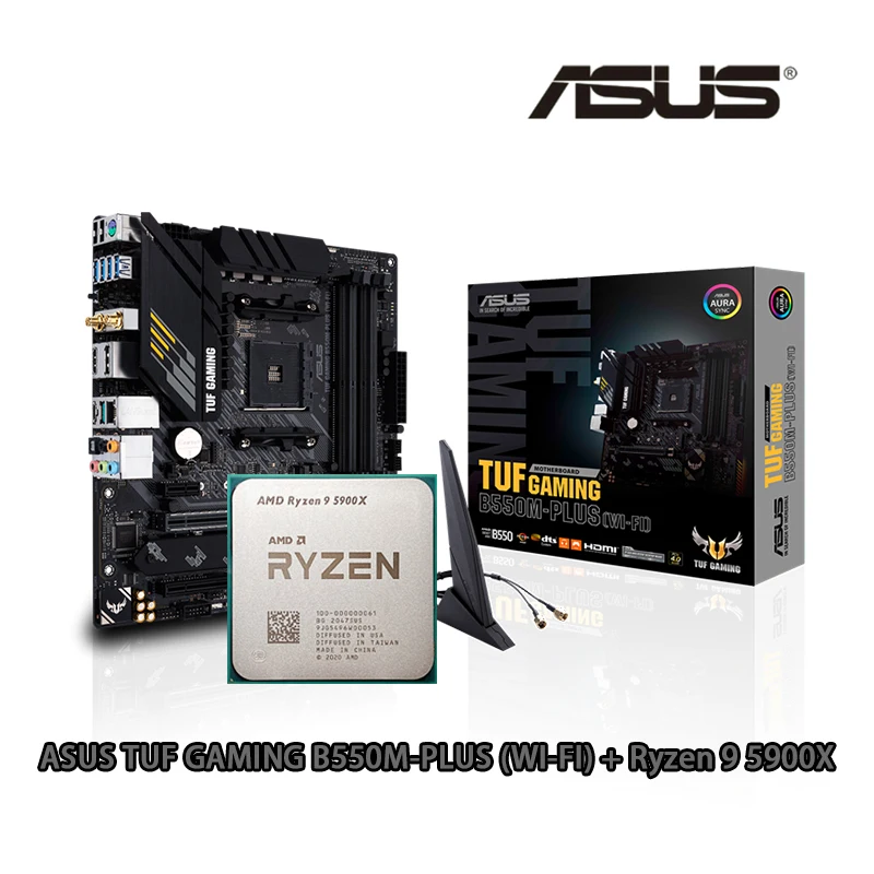 Amd Ryzen 9 5900x R9 5900x Cpu + Asus Tuf Gaming B550m Plus (wifi