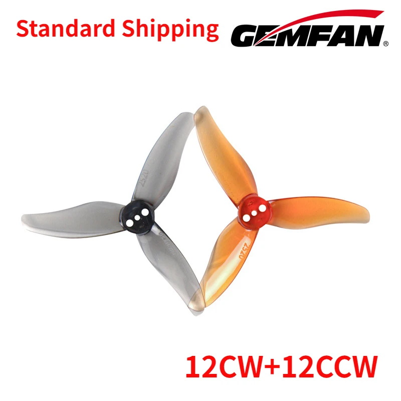 

12Pairs(12CW+12CCW) Gemfan Hurricane 2520 2.5X2X3 3-Blade PC Propeller for FPV Freestyle 2.5inch Drone 1106 1404