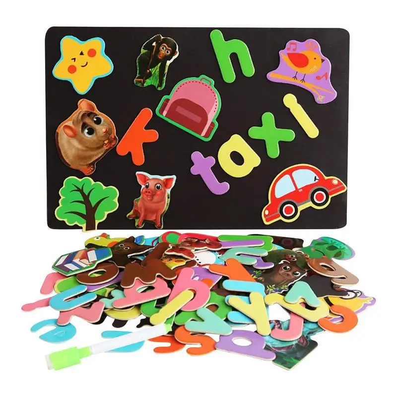 

26 Letters Magnetic Alphabet Animal Jigsaw Puzzle Educational Montessori Wooden Magnet Development Learning Toy Puzzle For Kids