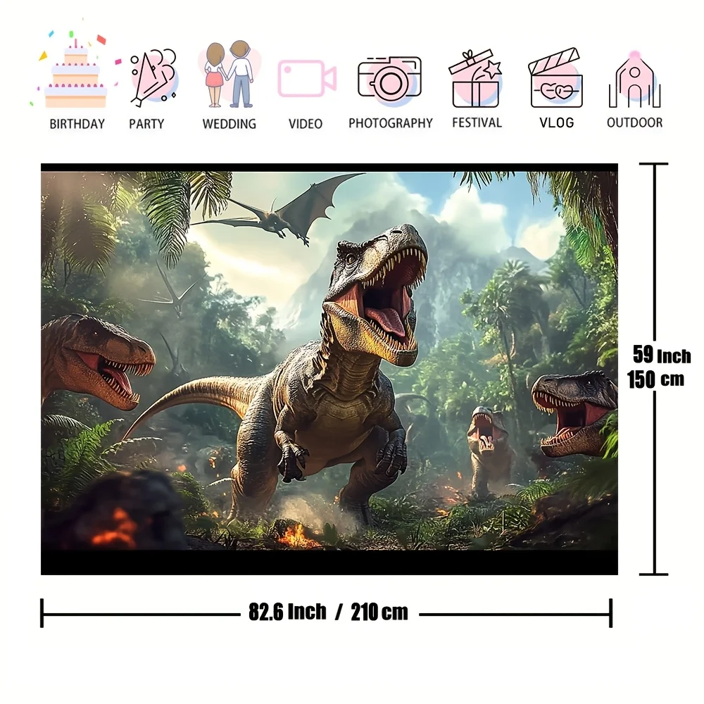 Dinosaurier-Dschungel-Hintergrundbanner, geeignet für prähistorische Partys und Feiern, den Innen- und Außenbereich – Detail 10