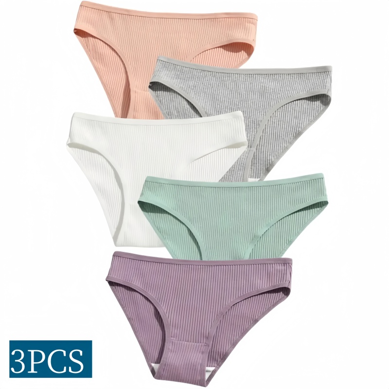 3Pcs/Set Seamless Panties Women Low Rise Underwear Breathable Cotton Briefs Solid Color Panty Sports Underpants Female Lingerie