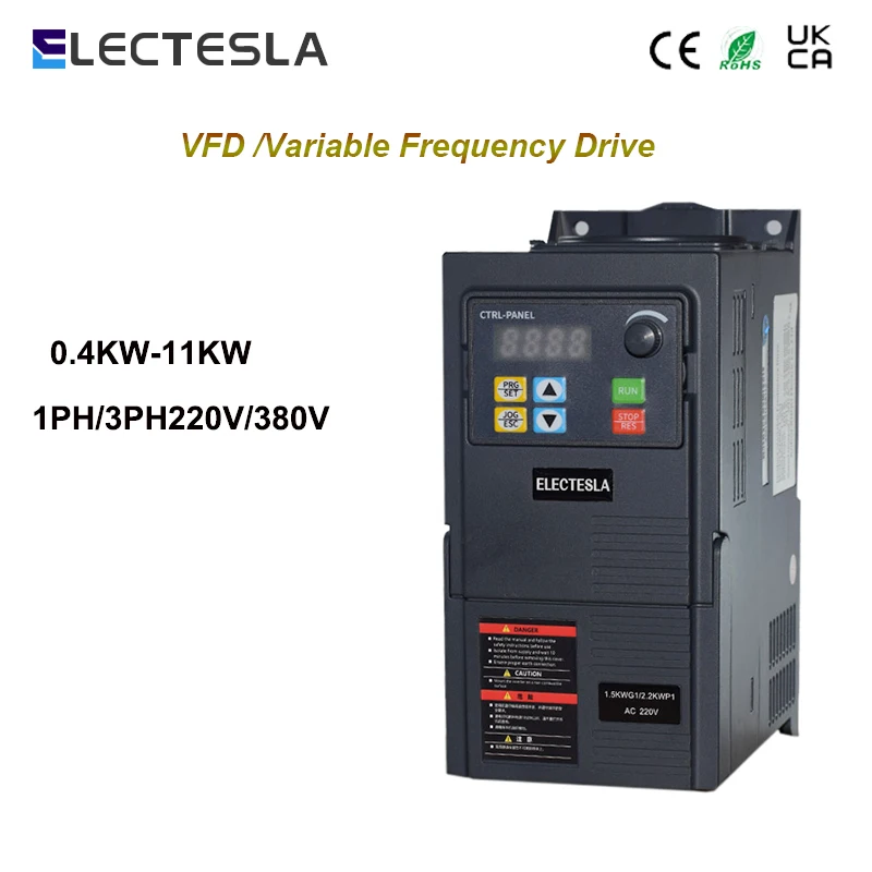 Vfd 1 Fase 3 Fasi 220V 380V Ingresso E Uscita 3Kw 4Kw 5.5Kw 7.5Kw Regolatore Di Velocità Del Motore Inverter Di Frequenza