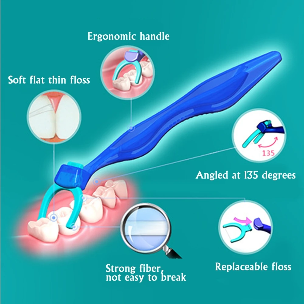 Replaceable Dental Floss Super Fiber Wire Soft Floss Teeth Sticks Oral Care
