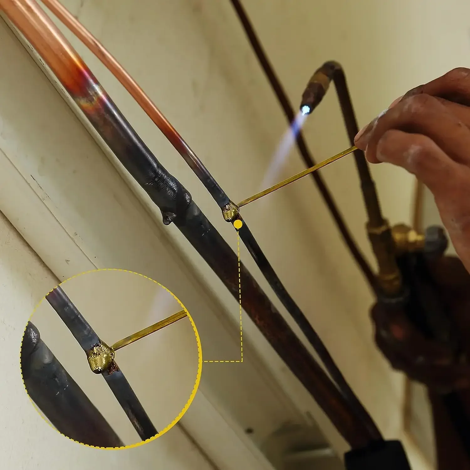 Welding Wire 3/6/9pcs 1KG 1/2/3mm 50cm Copper Electrode Brass Welding Rod Phosphorus Soldering No Need Solder Powder Rods Tools