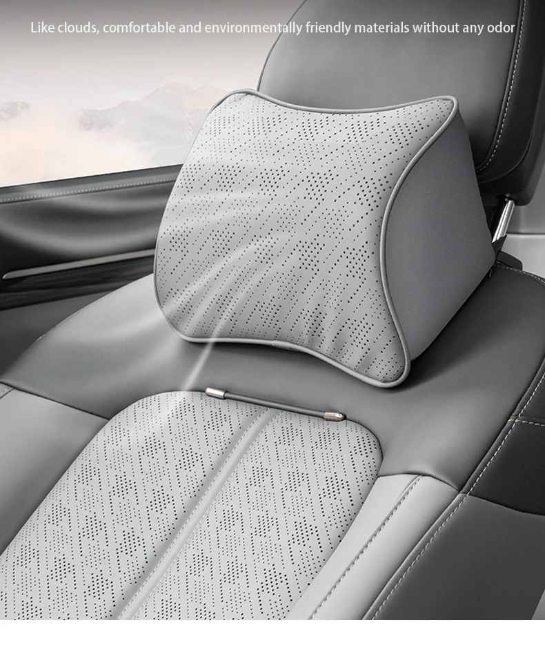 For ZEEKR 7X Leather neck pillow lumbar support Headrest cushion Fatigue relief