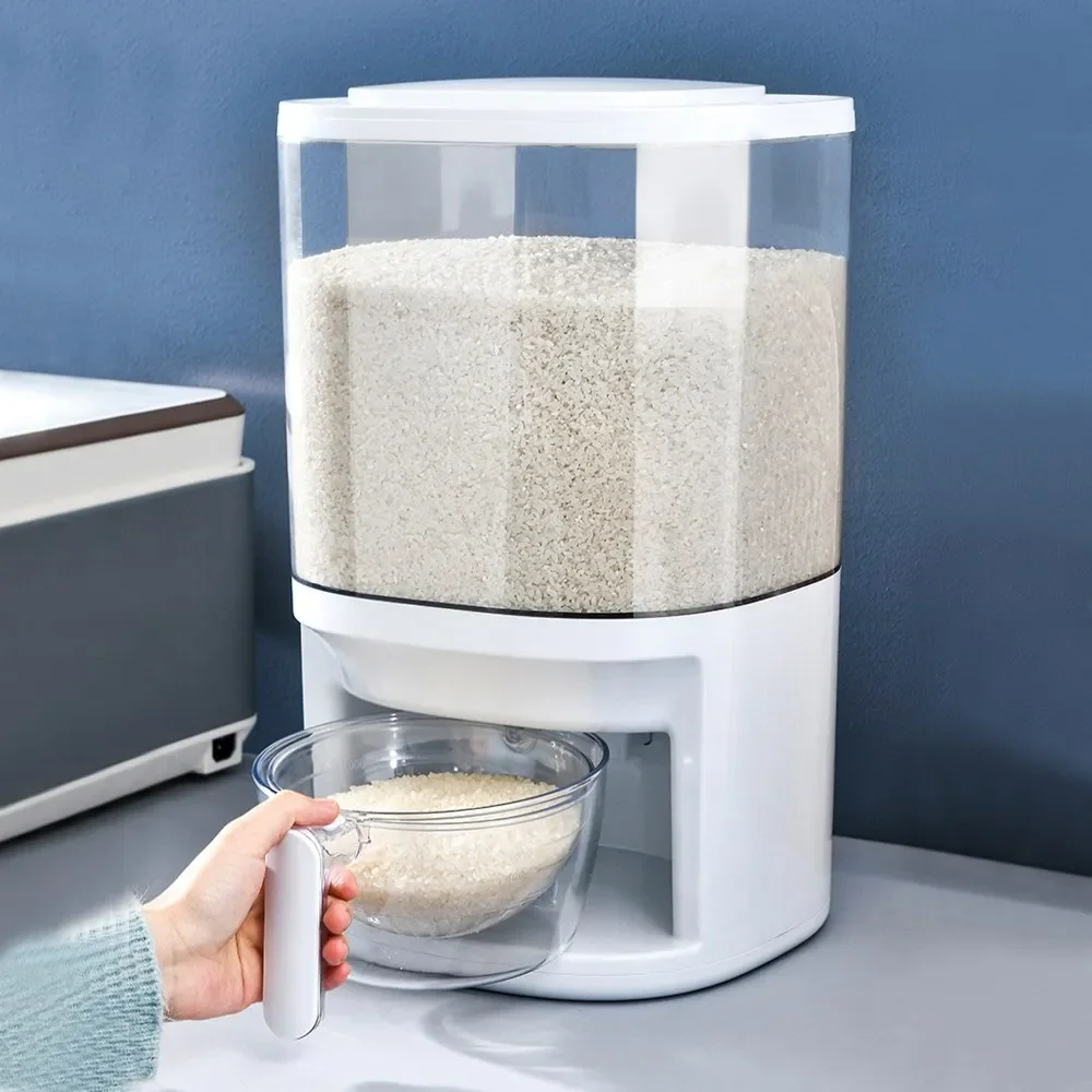 곤충 방지 방습 밀폐형 가정용 쌀 냄비, 시리얼 디펜서 양동이, 대용량 쌀 보관함, 쌀 양동이, 10KG 