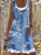 Women's Print Dresses Summer O Neck Sleeveless Fake Two Piece Loose Casual Dress Female Holiday All-match Vestidos Hot Style New