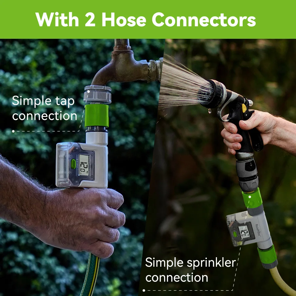 Wi-Fi Water Flow Meter for Garden Hose Smart Water Meter with 4 Flow Modes Real-Time Tracking Easy Reading Display Alerts