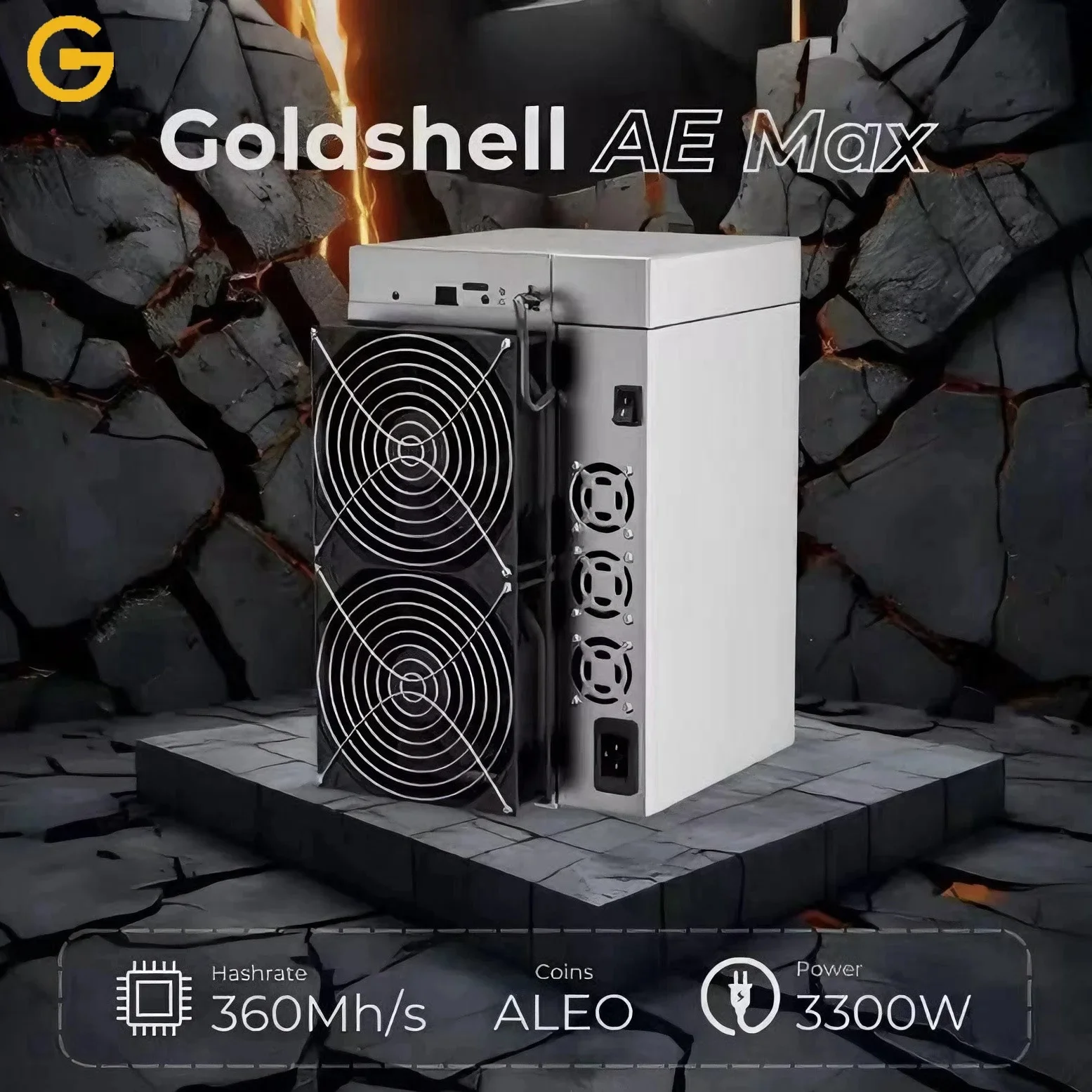 Goldshell AE Max 360Mh/s 3300W Aleo 광부 zkSNARK 알고리즘 Goldshell ALEO PSU Goldshell AEMAX ALEO 코인 광부로 채굴