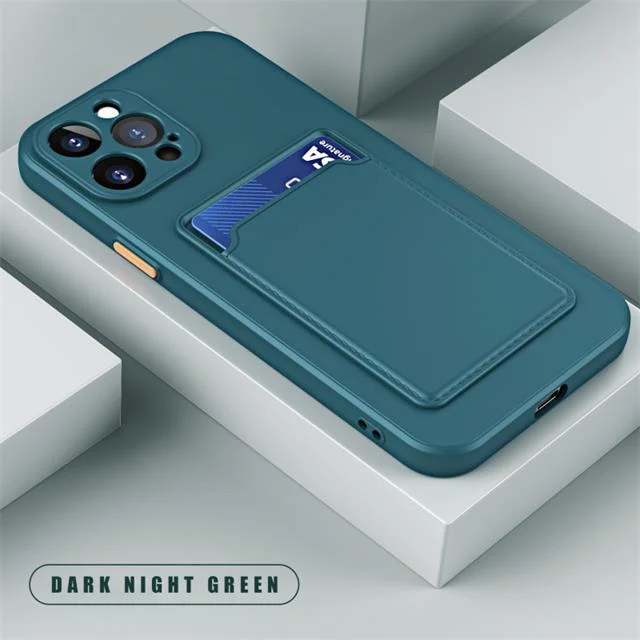 thumbnail image 1 of Luxury Soft Silicone Wallet Case Funda For iPhone 15 14 11 13 12 Pro Max Plus Card Holder Slot Back Cover Protective Accessories, 1 of 5