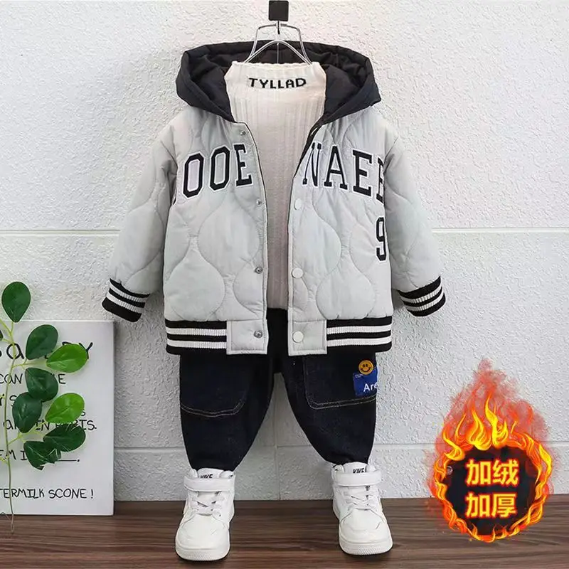 

Boys Winter Clothing Fleece Padded Coat Baby Boys Cotton-Padded Baseball Uniform Children Cotton-Padded Jacket Padded Jacket