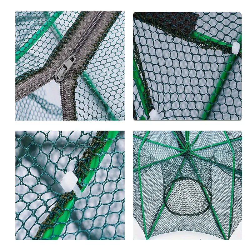 Fishing Net 1pc Foldable 8-Hole for Catching Shrimp Crab Lobster and Fish Lightweight Durable Trap for Easy Fishing fishing net