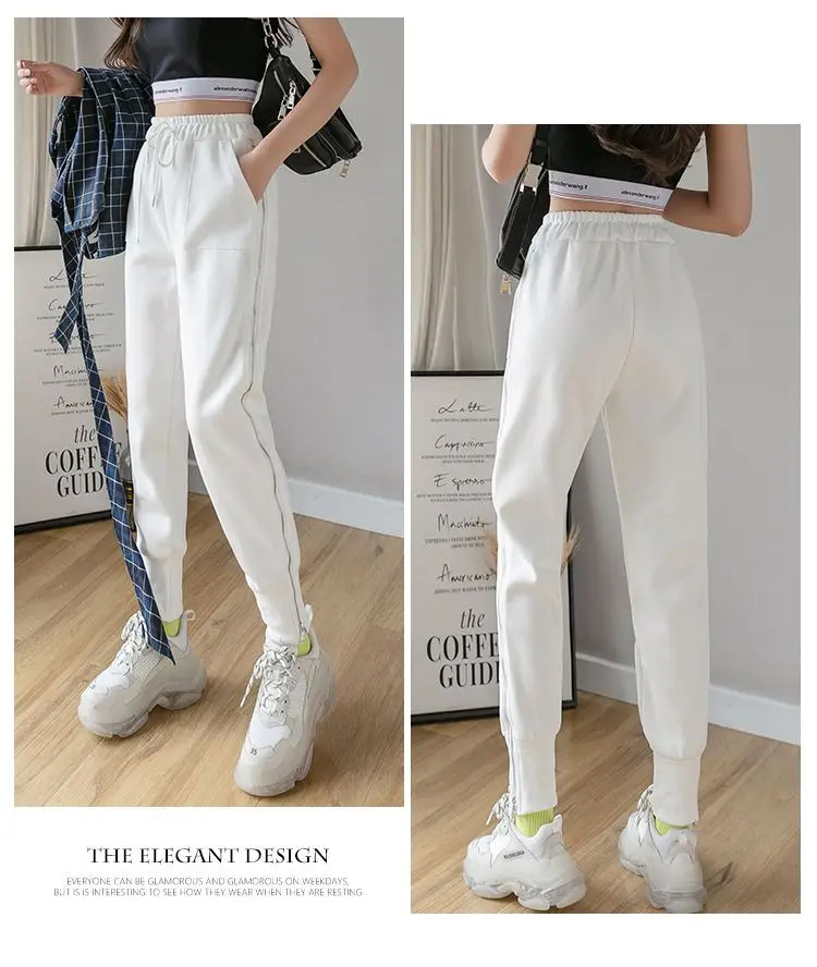 Frauen Zipper Harem Hosen Lose Streetwear Jogginghose Casual Leggings Mode Koreanische Weibliche Cargo Hosen Womnn Hip Hop Hosen – Detail 6