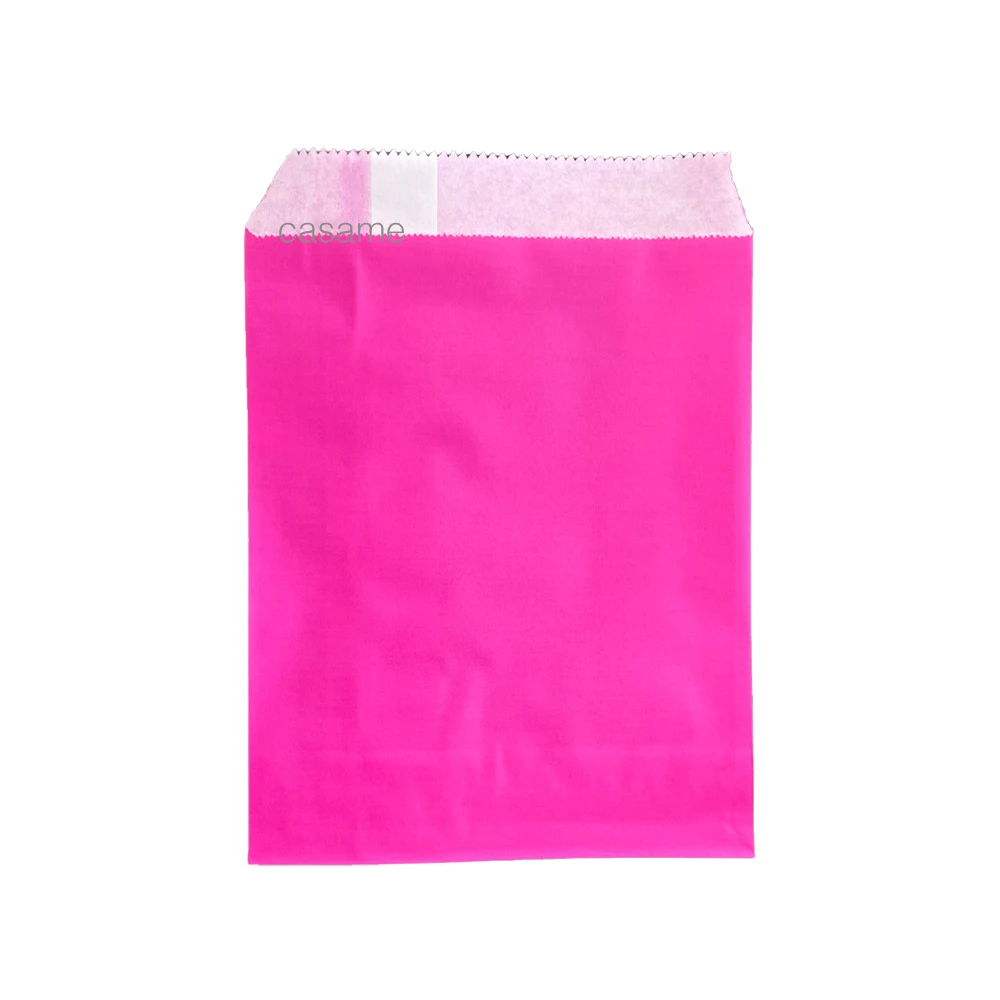 25 Pcs Pure Solid Color Bags Kraft Paper Bag Candy Biscuit Gift Wrapping Baked Goods Bag Favour Bags for Gifts 13*18cm