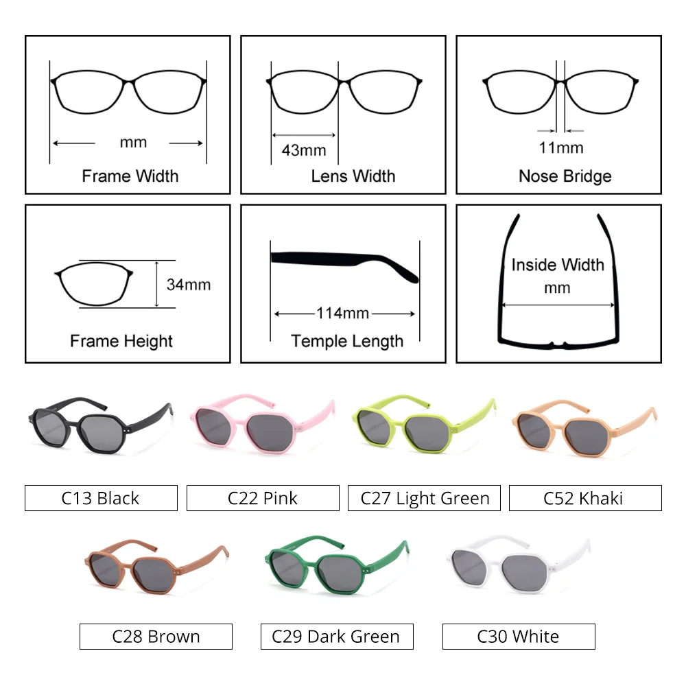 Kids Sunglasses Flexible Ultra-light Soft Baby Polarized Hexagonal Anti-glare Eyepieces Infant Girl Boy