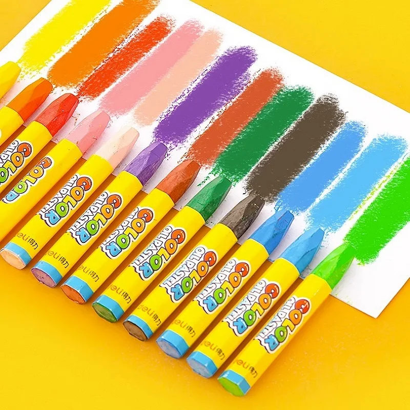 Deli Oil Painting Stick 12/18/24/36 Color Crayon 오일파스텔 Pastel Children Professional Drawing Graffiti Safe And Non-toxic Washable oil pastels artist pastel sticks