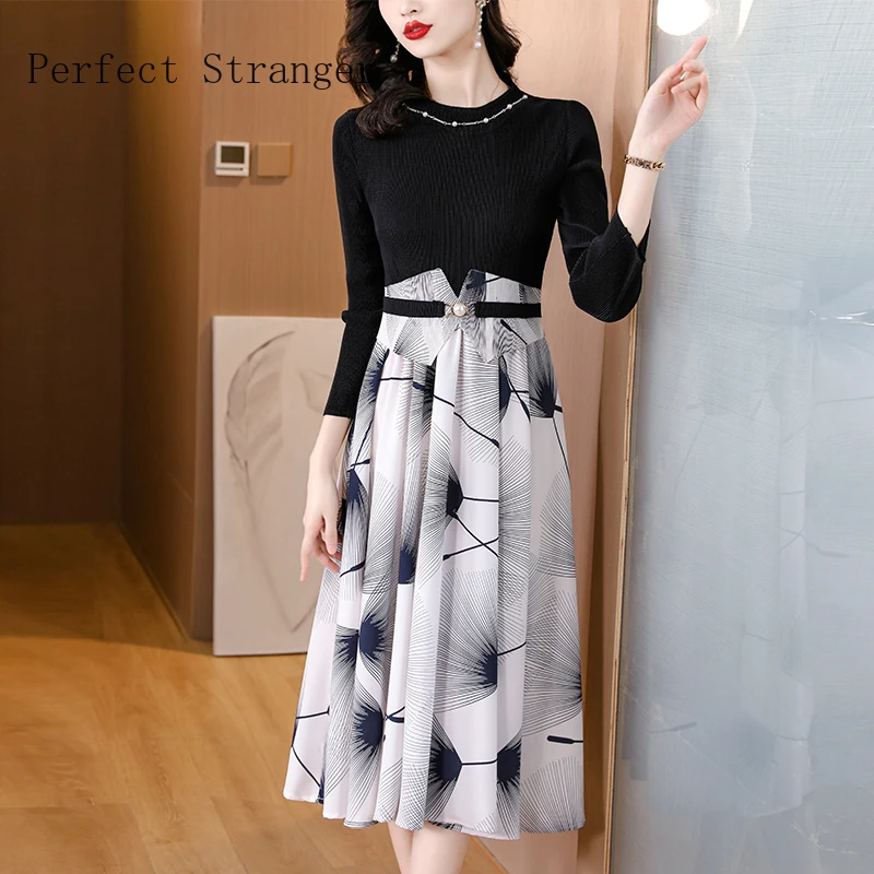 

Женское плиссированное платье Sanzhai с цветным блочным принтом, Свободное длинное платье длиной выше колена с О-образным вырезом и большим эластичным поясом, новинка 2024