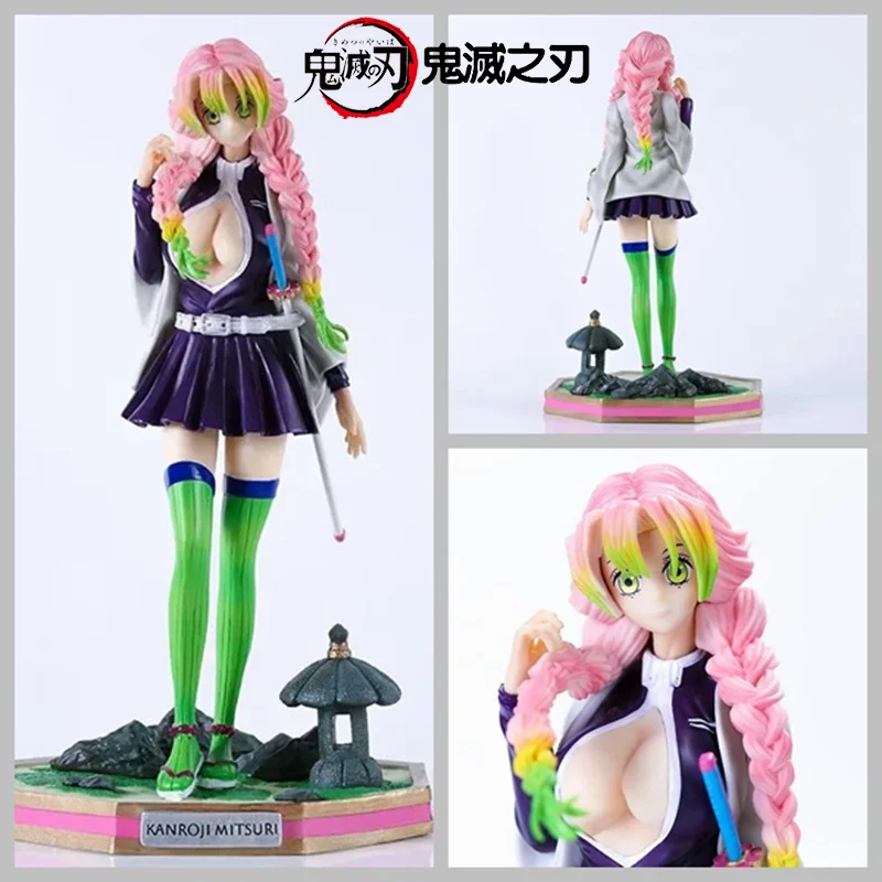 

25cm Anime Demon Slayer Figure Kanroji Mitsuri Statue Pvc Action Model Toykimetsu No Yaiba Collectible Ornaments Doll Decor Gift