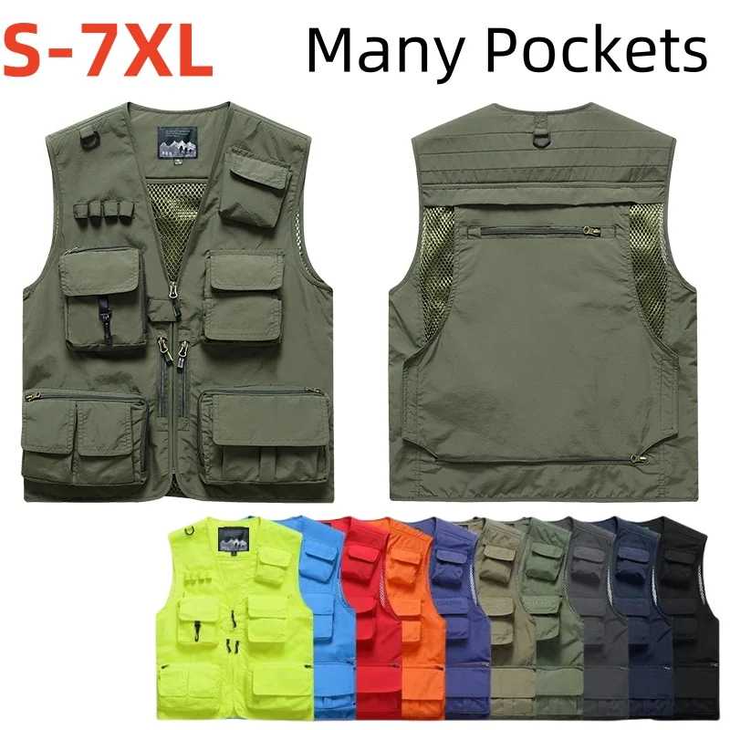Men Outdoor Hunting Vest Motorcyclist Jackets Mountaineering Sleeveless Jacket Camping Fashion Work