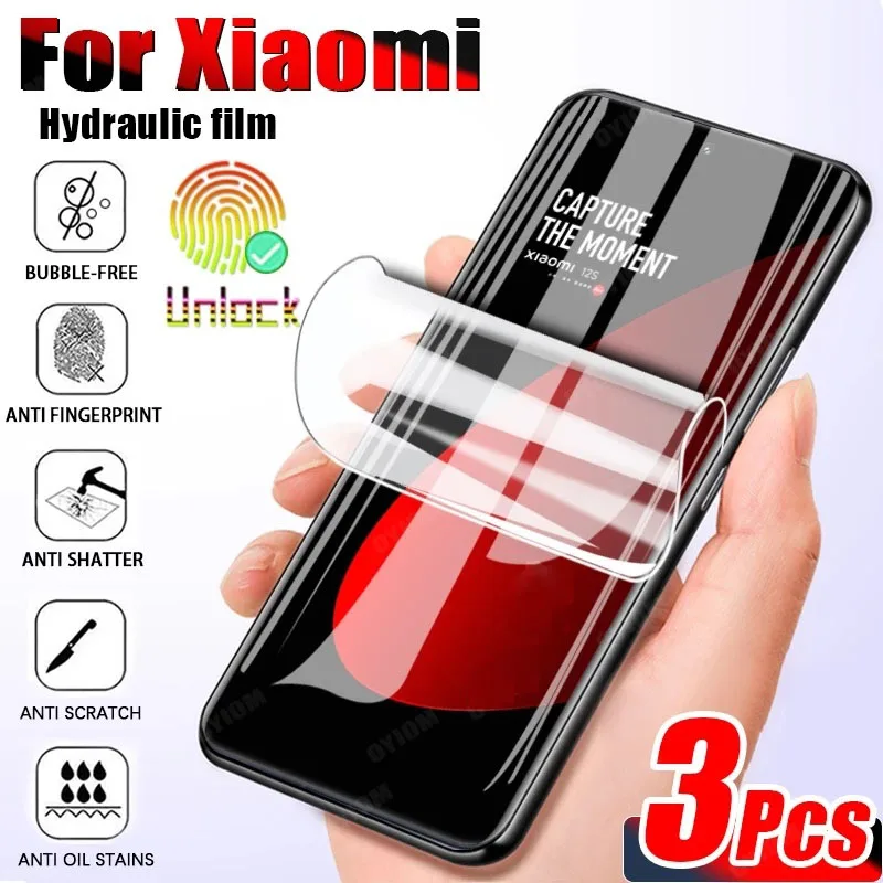 

3PCS Hydrogel Film For Xiaomi Mi 11 9 12 Lite 5G 10T Pro Screen Protector on Xiaomi Mi 10 11i 8 6 9T Pro SE A3 A1 A2 lite Film