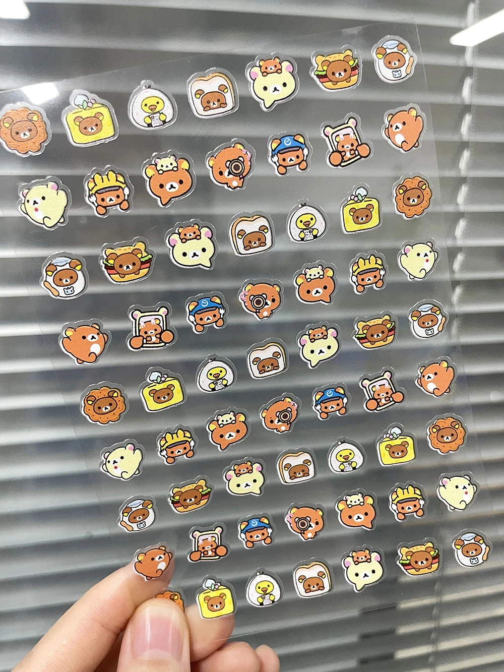 Kawaii Rilakkuma Expressions Nail Art Stickers - Cute and Waterproof Decals