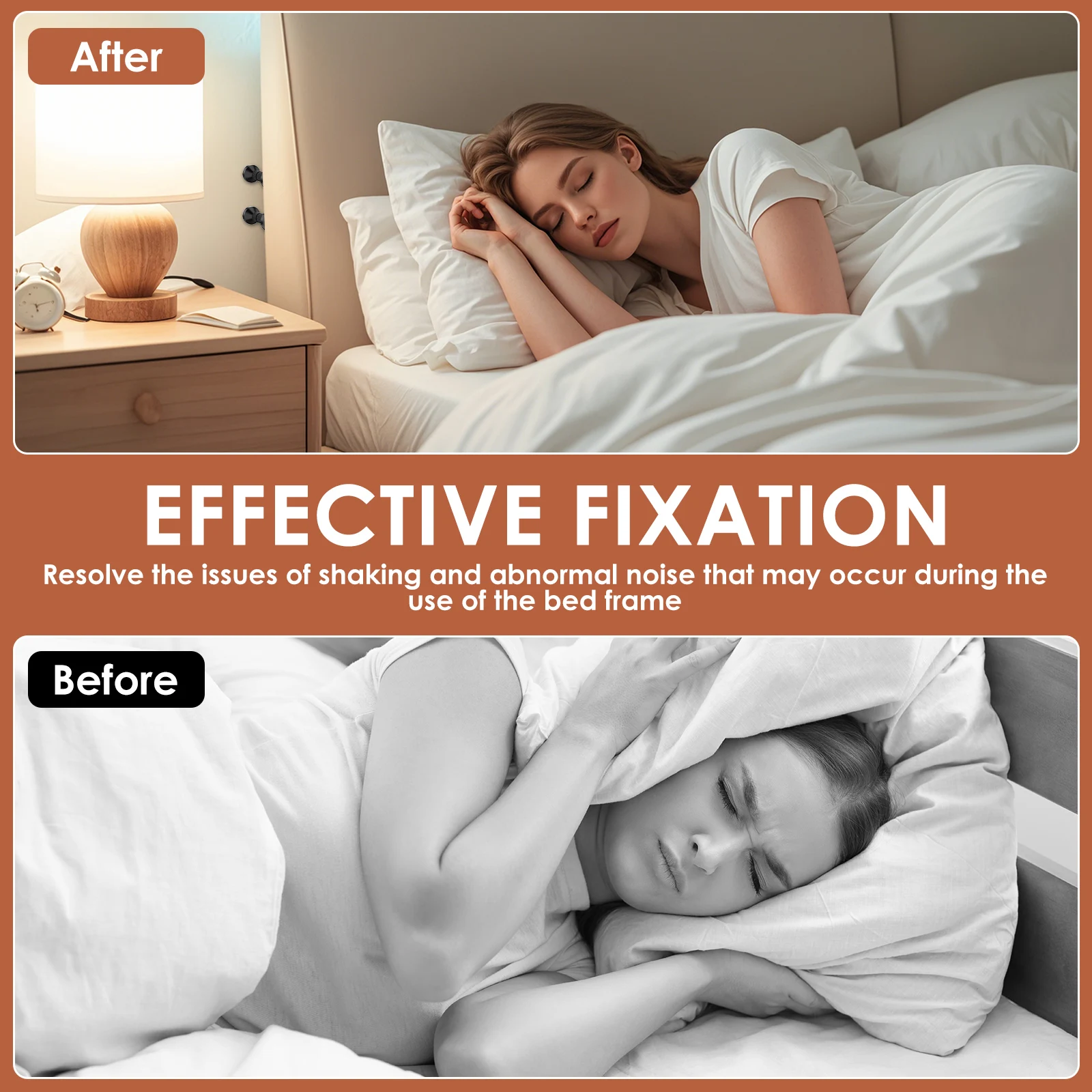 8Pcs Headboard Stopper 4.2-11CM Adjustable Bed Frame Anti-Shake Tool Self-adhesive Telescopic Support Hardware Fasteners Set