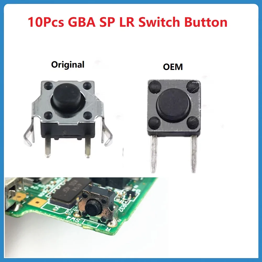 10 Pz Gba Sp Lr Interruttore Pulsante Chiave Sinistro Destro Micro Interruttore Di Contatto Per Nintendo Game Boy Advance Gbasp Accessori Di Riparazio