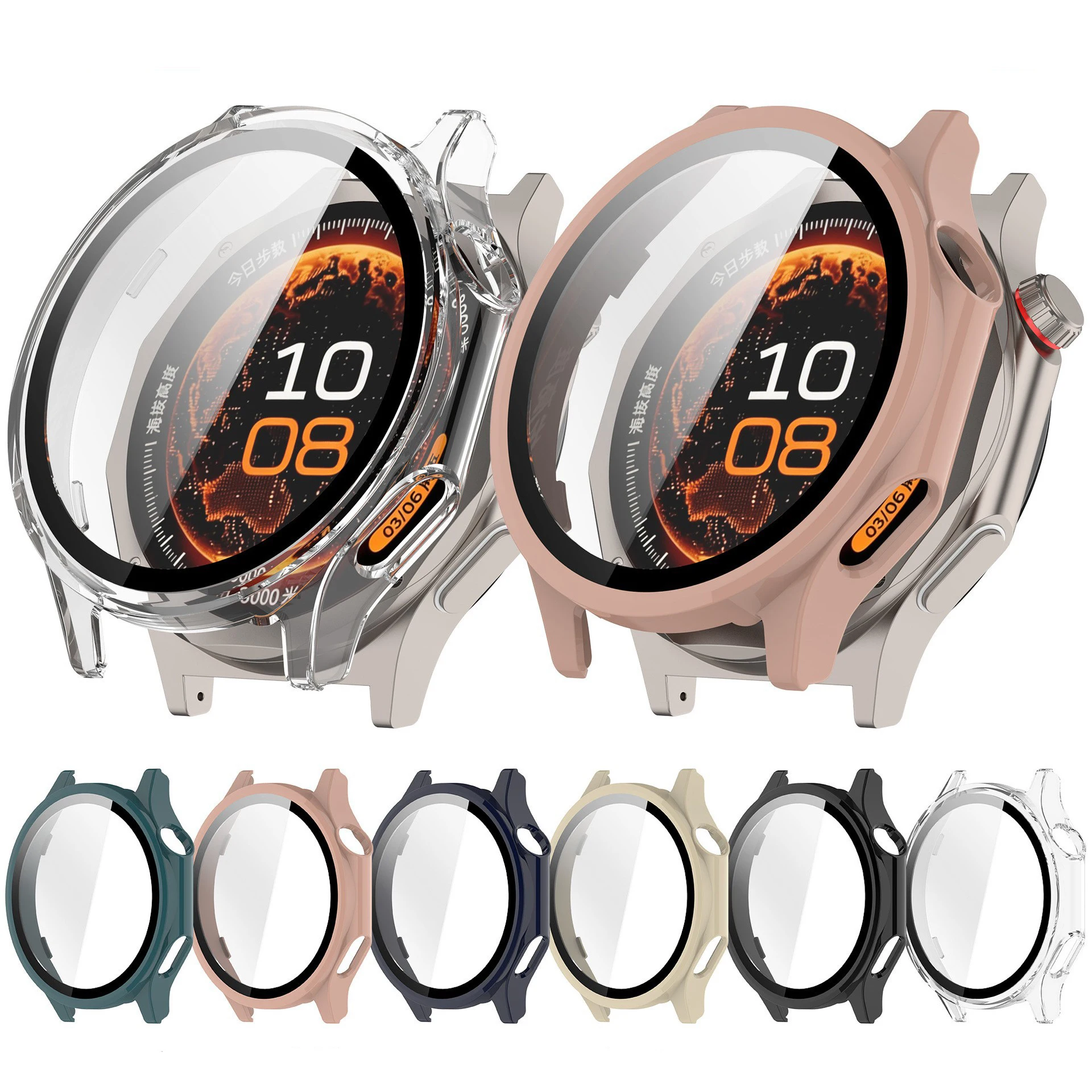 Durable 2-in-1 Watch Case with Tempered Glass Screen Protector