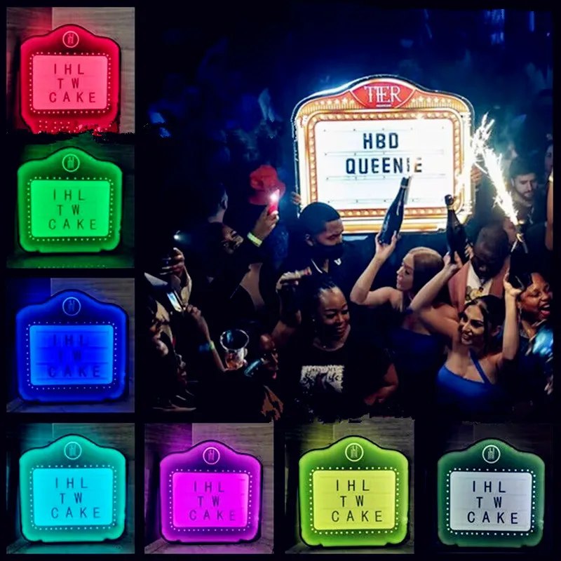 Shiny Party Decoration Bottle Presenter Board Sign KTV Customzed Neon Billboard For Nightclub Bar Decor