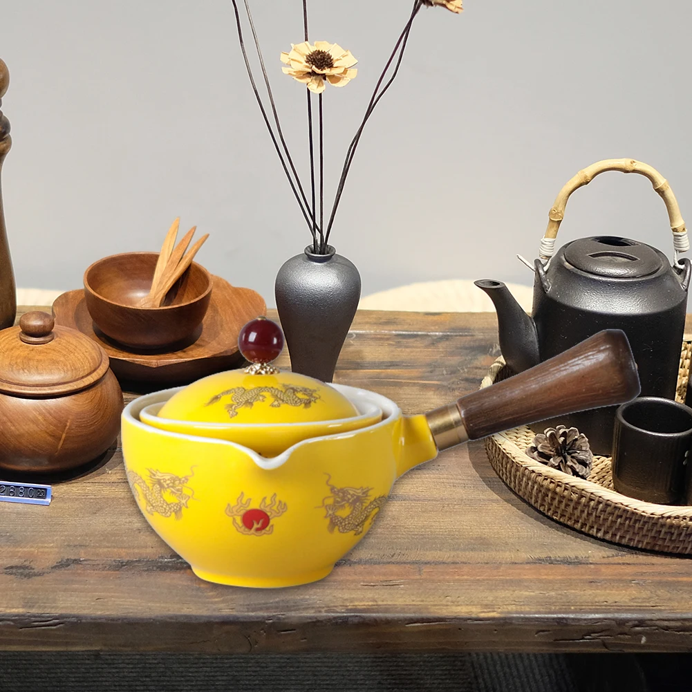 Ceramic Teapot Handle SideHandle Pot Cup Teaware Kung Fu Tea Set 360