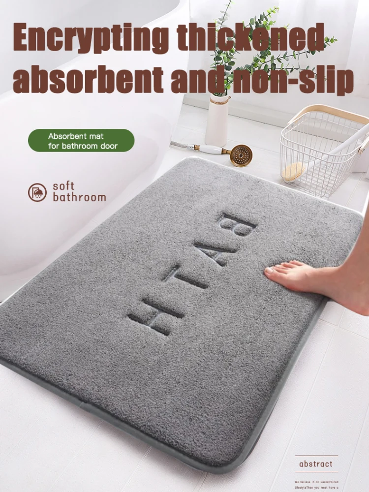 Floor Mat Anti Slip Mat Faux Cashmere Memory Foam Carpet Coral Fleece Super Absorbent Floor Mat Kitchen Living Room Bathroom