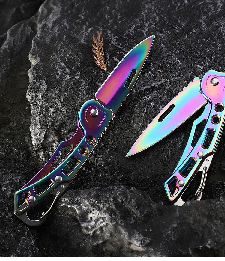 

New Stainless Steel Self-Defense Outdoor Folding Knife Portable Camping Knife Portable a Folding Fruit Knife