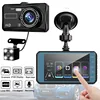 Car Tachograph HD Front and Rear Dual Recording 4 Inch Touch Screen Photography 1080P Driving Monitors Reversing Image 2