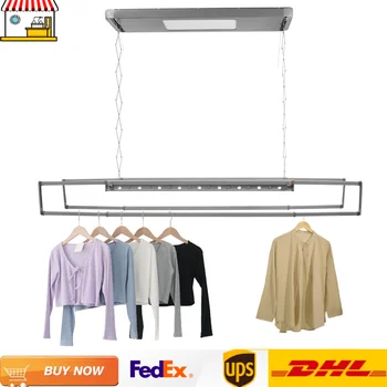 Asciugatrice elettrica telescopica Telecomando intelligente Sollevamento appendiabiti per la casa Grigio/Bianco/Nero 1