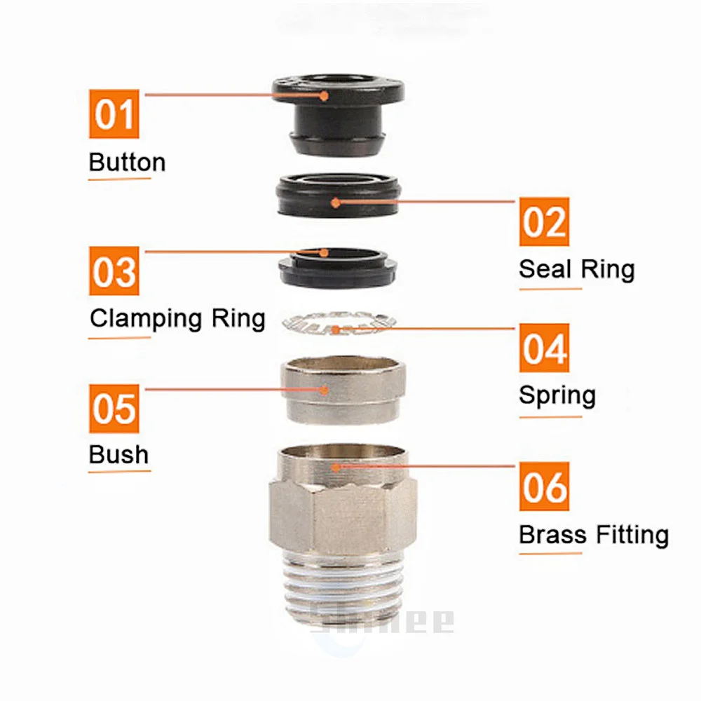 Pneumatic Fitting Pipe Connector Tube Air Quick Fittings 3/4/6/8/10/12/14/16mm PU PY PK PE PV SA HVFF PZA PM pneumatic fitting connector