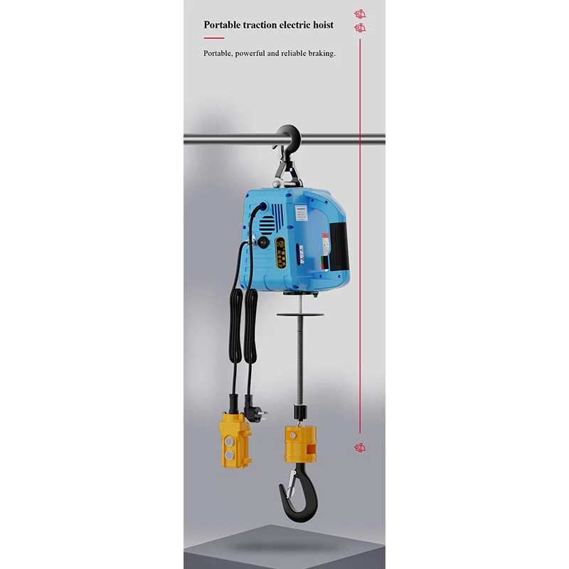 Electric Hoist Portable Electric Hoist Electric Winch Wireless Remote Control 220V Small Crane Home Decoration Crane Portable Lifting Winch