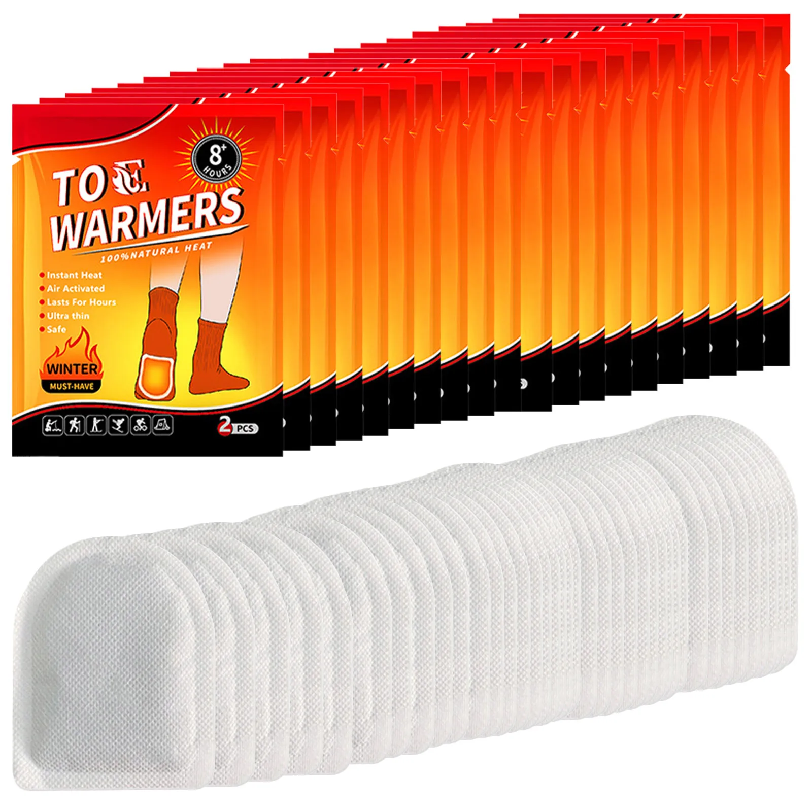 20 Pair Disposable Feet Warmers Up To 8 Hours of Heat Heat Pack Easily Apply with Adhesive for Cold Weather & Outdoor Activities