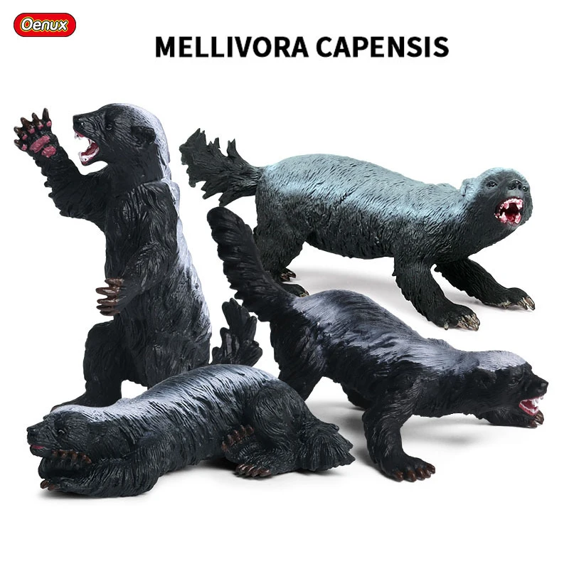 Oenux Simulation Neue Wilde Tiere Figuren Honig Dachs Mellivora Capensis Modell Action-figuren Kinder Bildung Geschenk Spielzeug