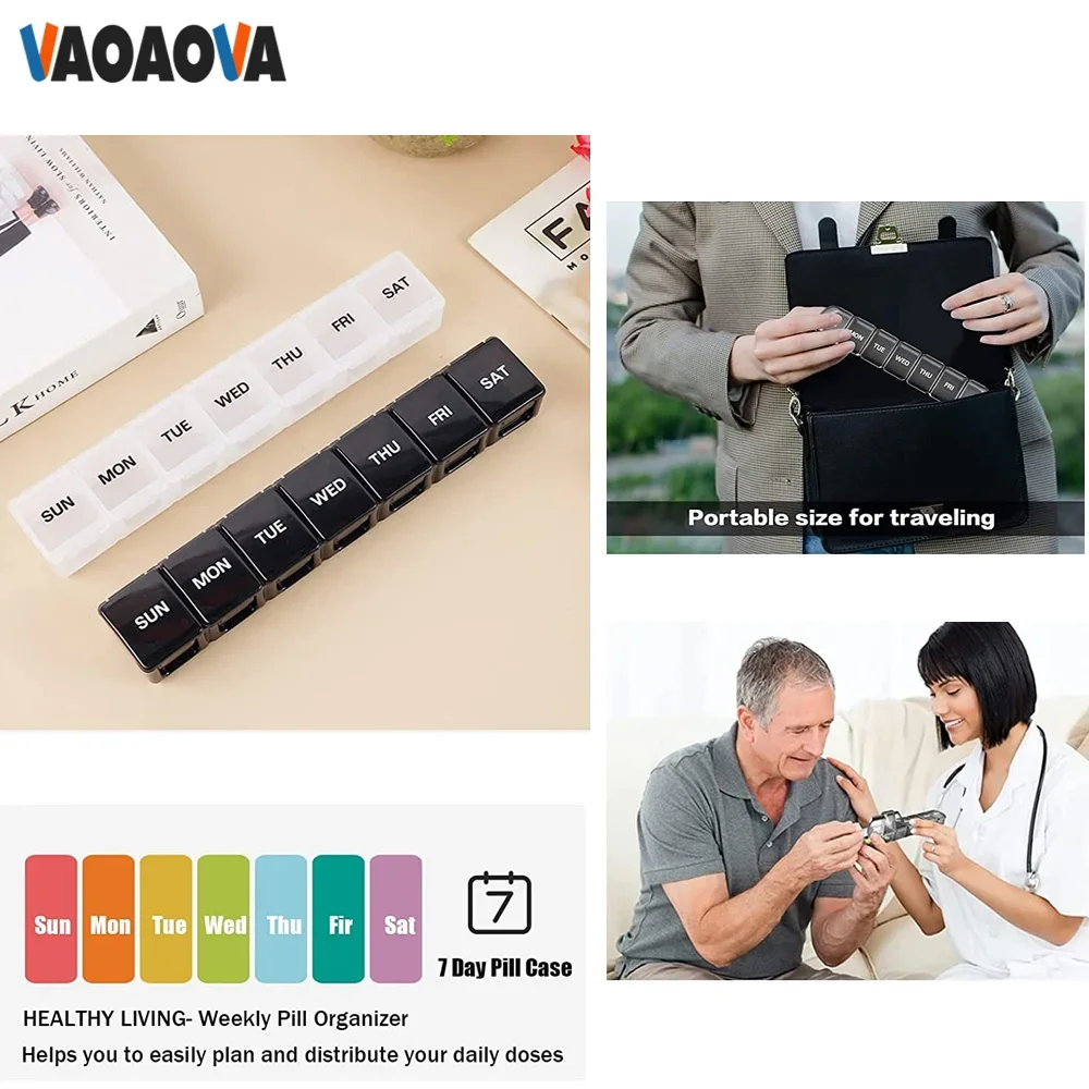1 Pz Settimanale Extra Large Pill Organizer Xl Daily Pill Box 7 Day Medicine Case Oversize Per Vitamine Integratori Di Olio Di Fegato Di Merluzzo