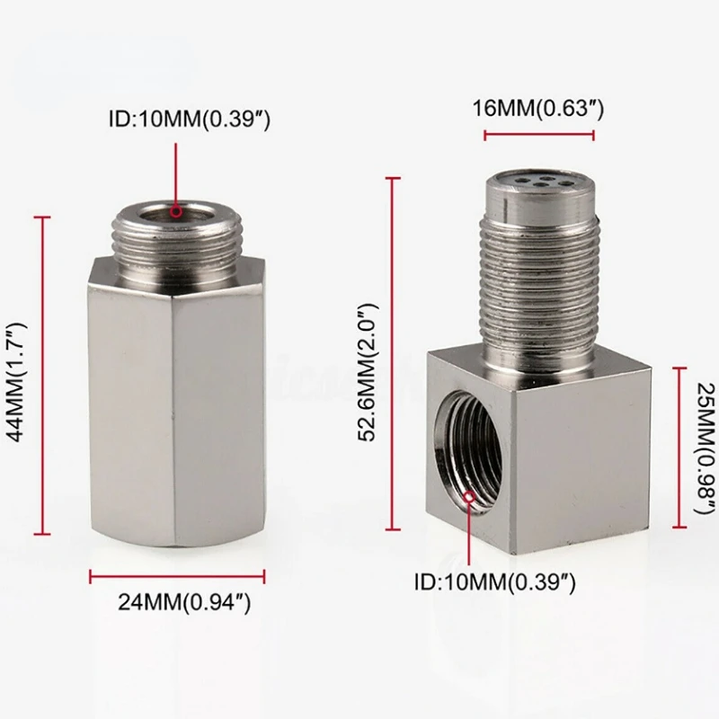 Exhaust Catalyst Rear Oxygen Sensor Spacer 90 Degree Mini Catalyst Lambda O2 Adapter CEL Fix, M18*1.5 Universal 5